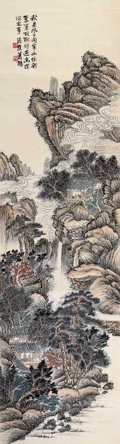 萧逊 山水 立轴